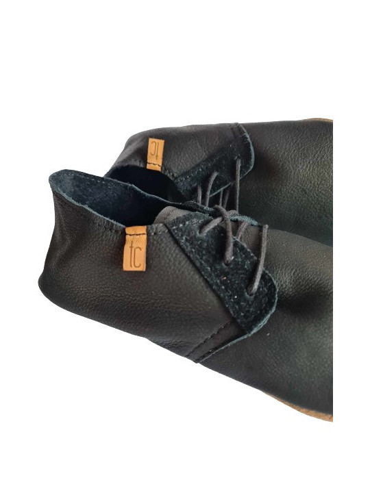 lace up slippers black leather