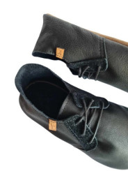 lace up slippers black leather