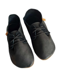 lace up slippers black leather