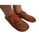chaussons lace up cuir marron