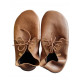 chaussons lace up cuir marron