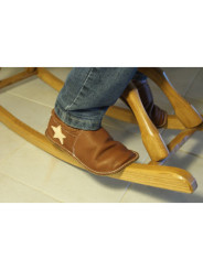 Organic leather shoes purple and beige