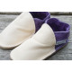 Organic leather shoes purple and beige