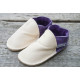 Organic leather shoes purple and beige