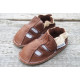 Organic leather shoes brown summer