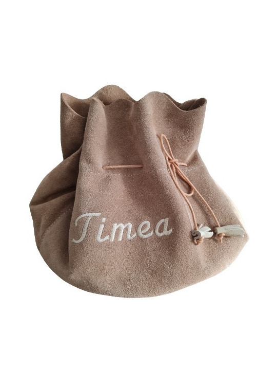 Pochette en cuir avec le prénom