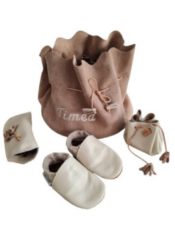 Coffret cadeau complet en cuir avec le prénom