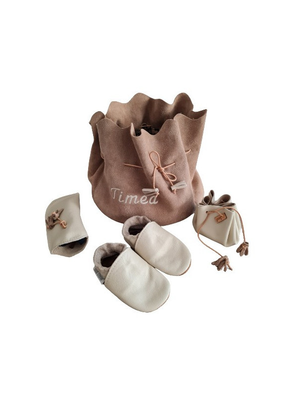 Coffret cadeau complet en cuir avec le prénom