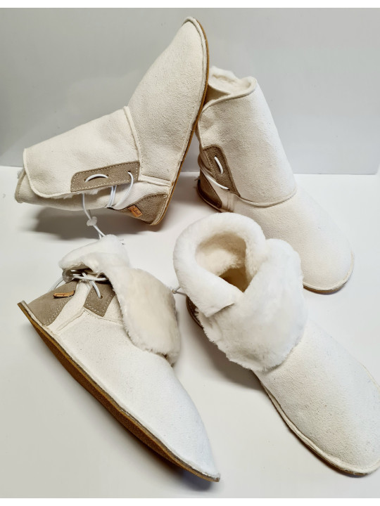 Bottines en peau lainée