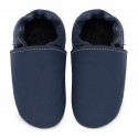size 34 Soft leather slippers blue