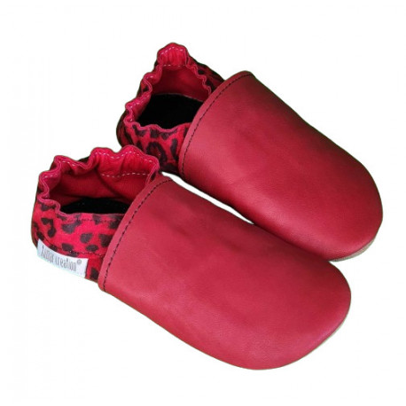 Taille 26 chaussons léopard rouge