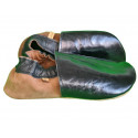 size 36 Soft leather slippers - black and brown