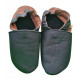 size 38 Soft leather slippers black