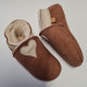 Size 24 Brown sheep slippers with beige heart