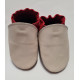 Taille 20 Chaussons cuir rouge et gris