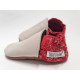 Taille 20 Chaussons cuir rouge et gris