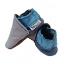 size 18 two-tone blue ans grey slippers