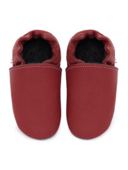 soft leather slippers for children and adults, warm lining