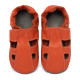 Summer leather slippers - coral