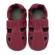 Summer leather slippers - cremisi