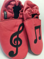 Soft slippers black treble clef