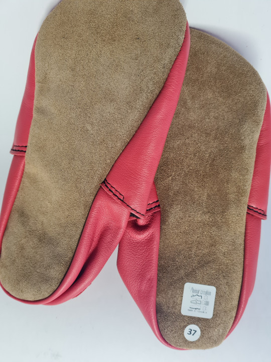 Chaussons cuir souple clef de sol noire