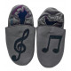 Soft slippers black treble clef