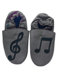 Soft slippers black treble clef