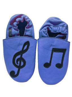 Soft slippers black treble clef