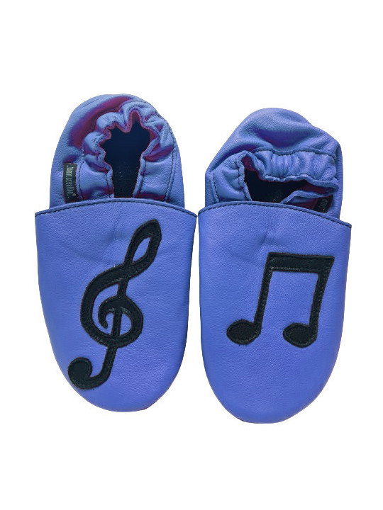Soft slippers black treble clef