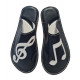 Slippers for musical day music with treble clef