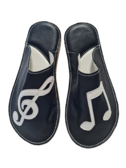 Slippers for musical day music with treble clef