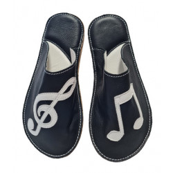 Slippers for musical day music with treble clef