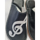 Slippers for musical day music with treble clef