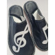 Slippers for musical day music with treble clef