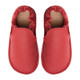 Size 24 red leather slippers