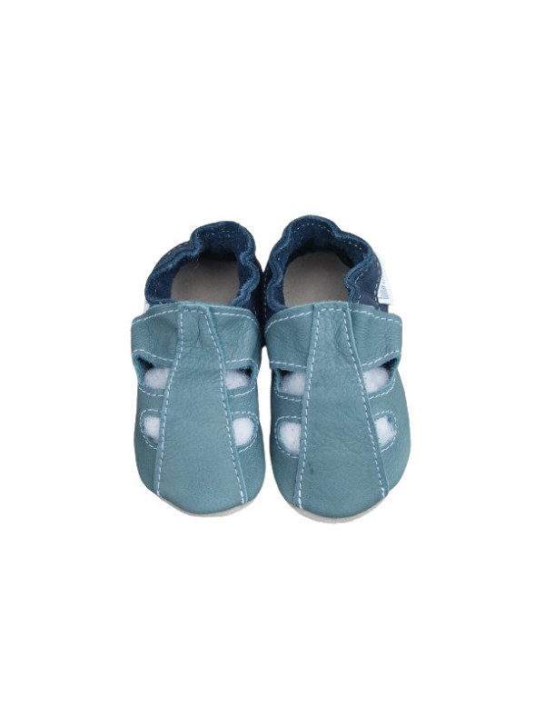 size 22 Organic leather slippers - summer blue