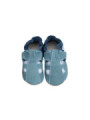 size 22 Organic leather slippers - summer blue