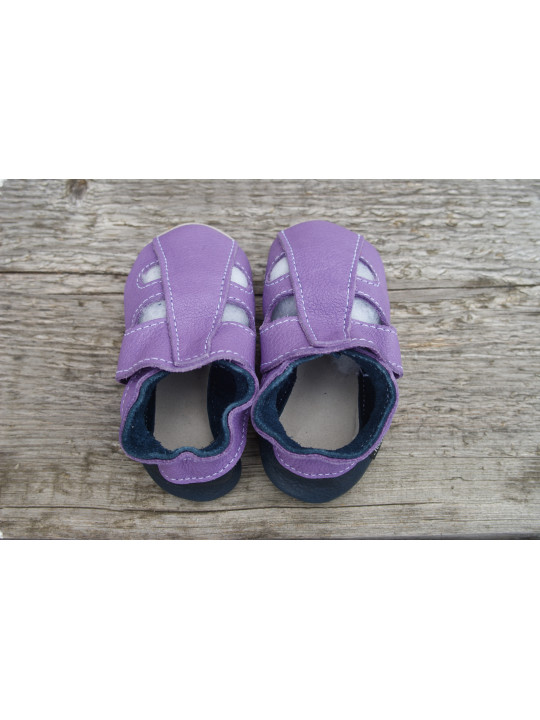 size 22 Organic leather slippers - summer purple
