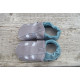size 22 Organic leather slippers summer gray