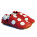 Soft slippers - dots - santa claus