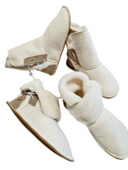 Bottines en peau lainée