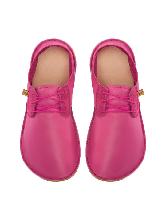 Lace up barefoot shoes fuxia