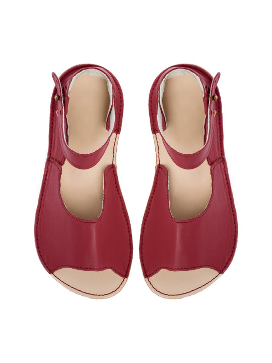 Sandales barefoot extra flexible bordo