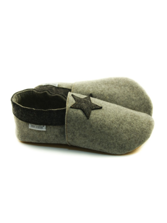 Chaussons laine mérinos gris clair