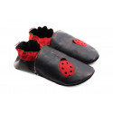 Soft slippers - ladybird - fog
