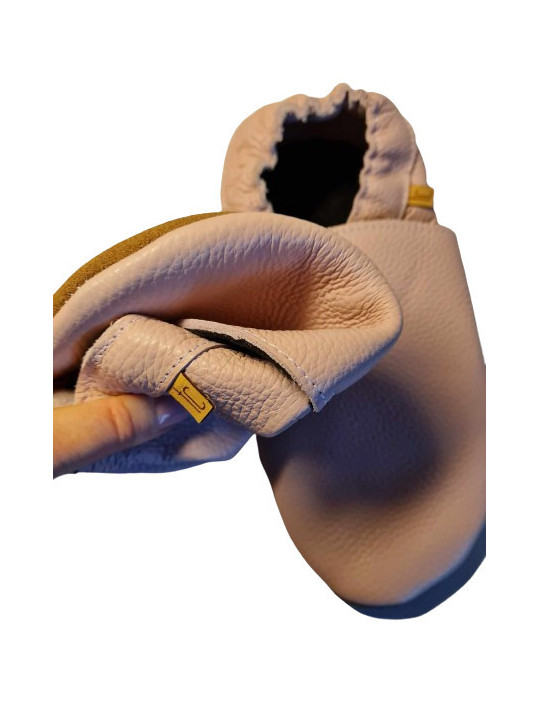 chaussons souples en cuir pour les enfants et les adultes, doublure chaude