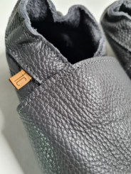 soft leather slippers for children and adults, warm lining