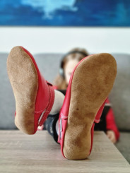 Chaussons en cuir souple a scratch