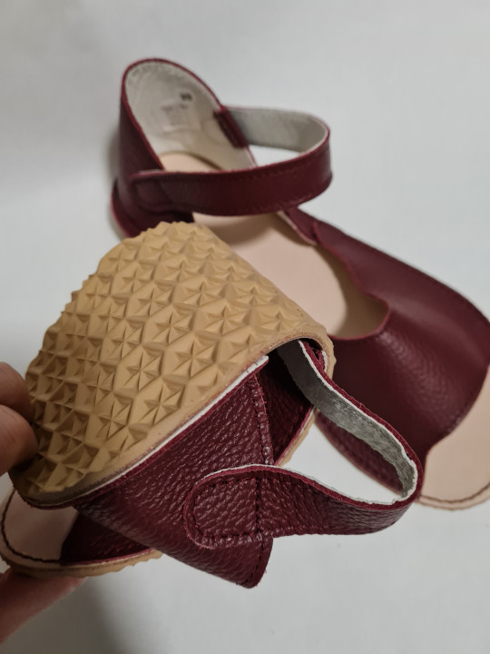 Sandales barefoot extra flexible bordo